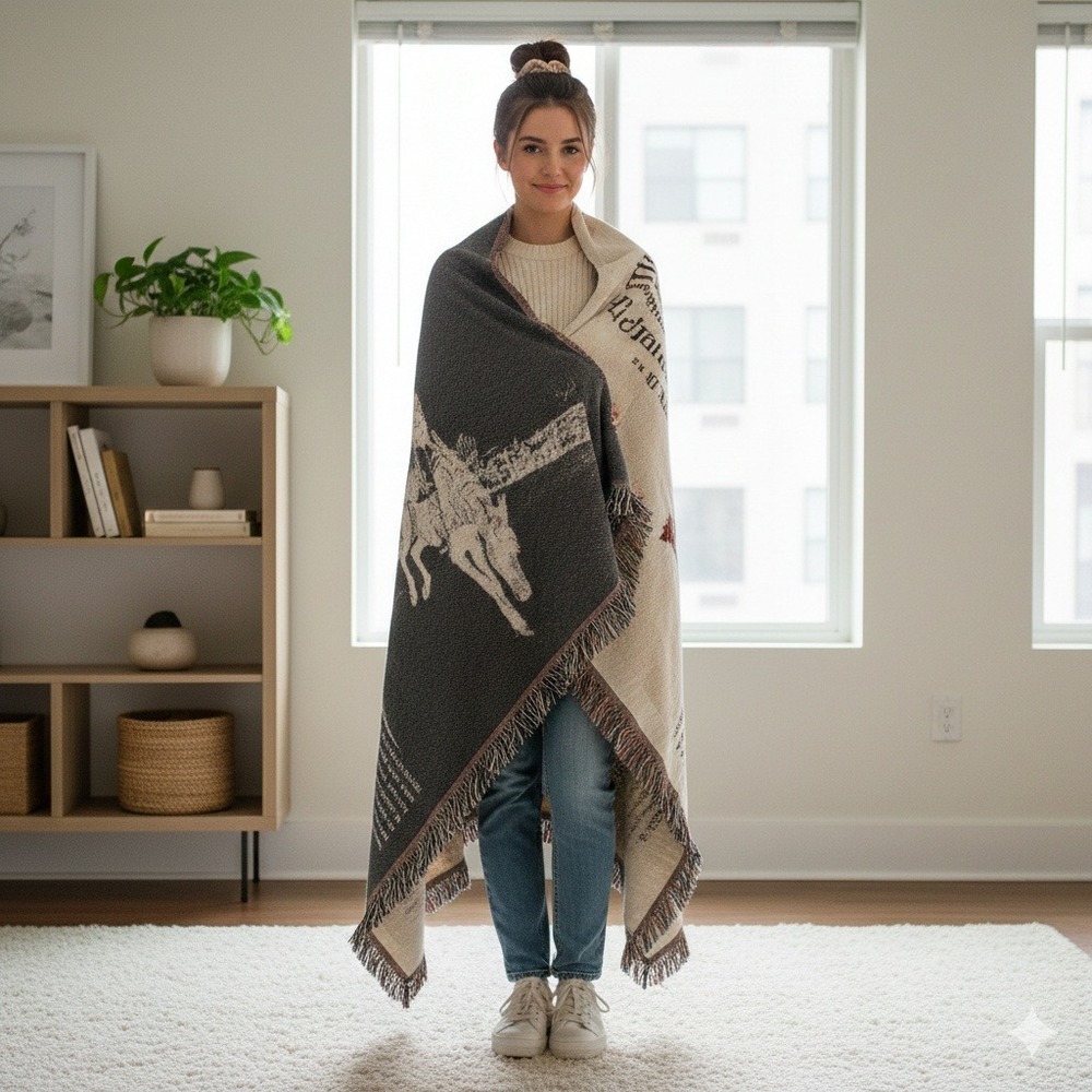 Western Times Cowboys Make Better Lovers‎ Woven Throw Blanket Fringe